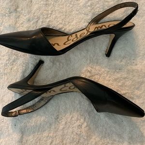 Sam Edelman Black leather sling back heels